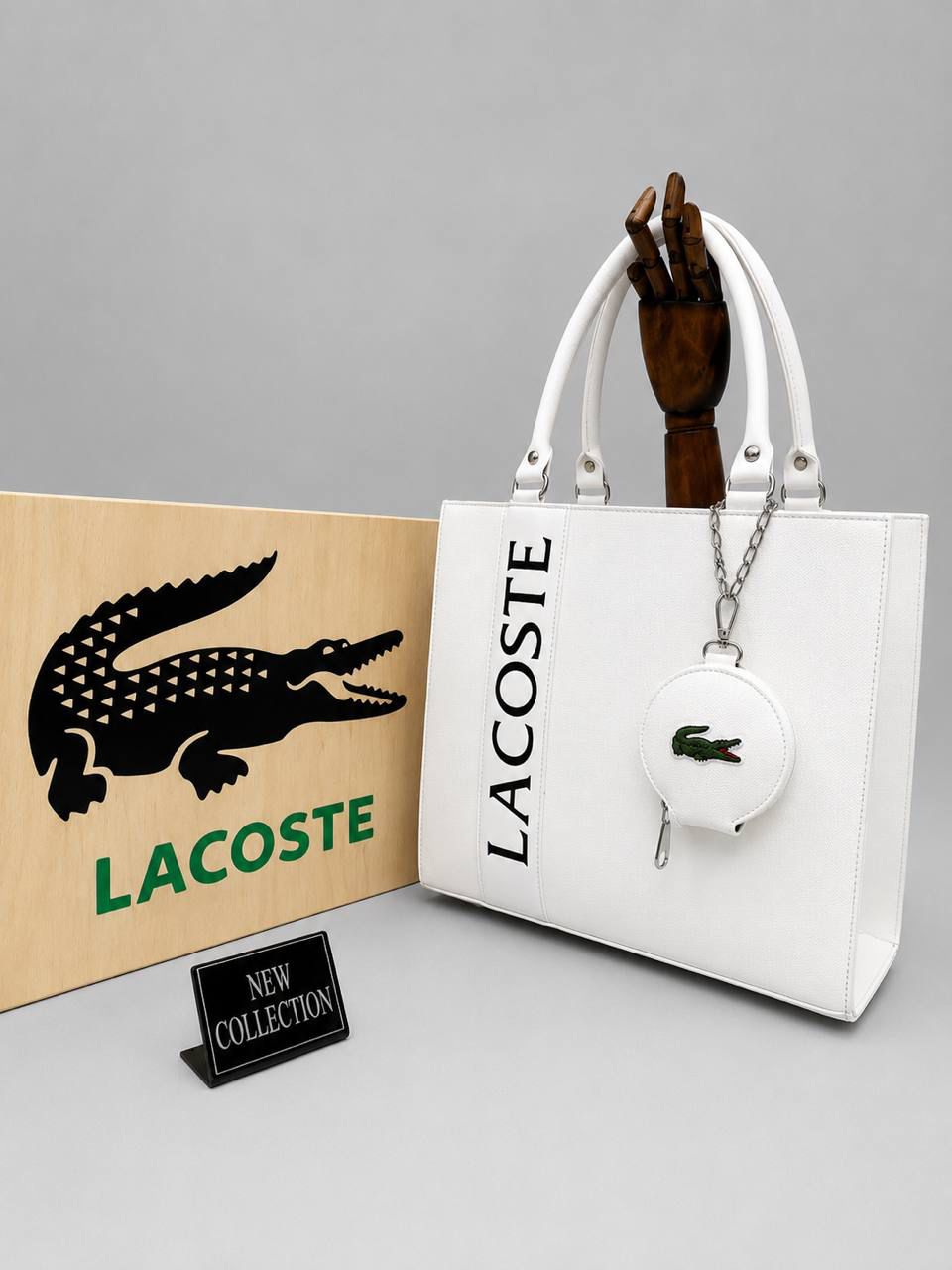 Μαύρη Τσάντα Ώμου Lacoste με Φερμουάρ
