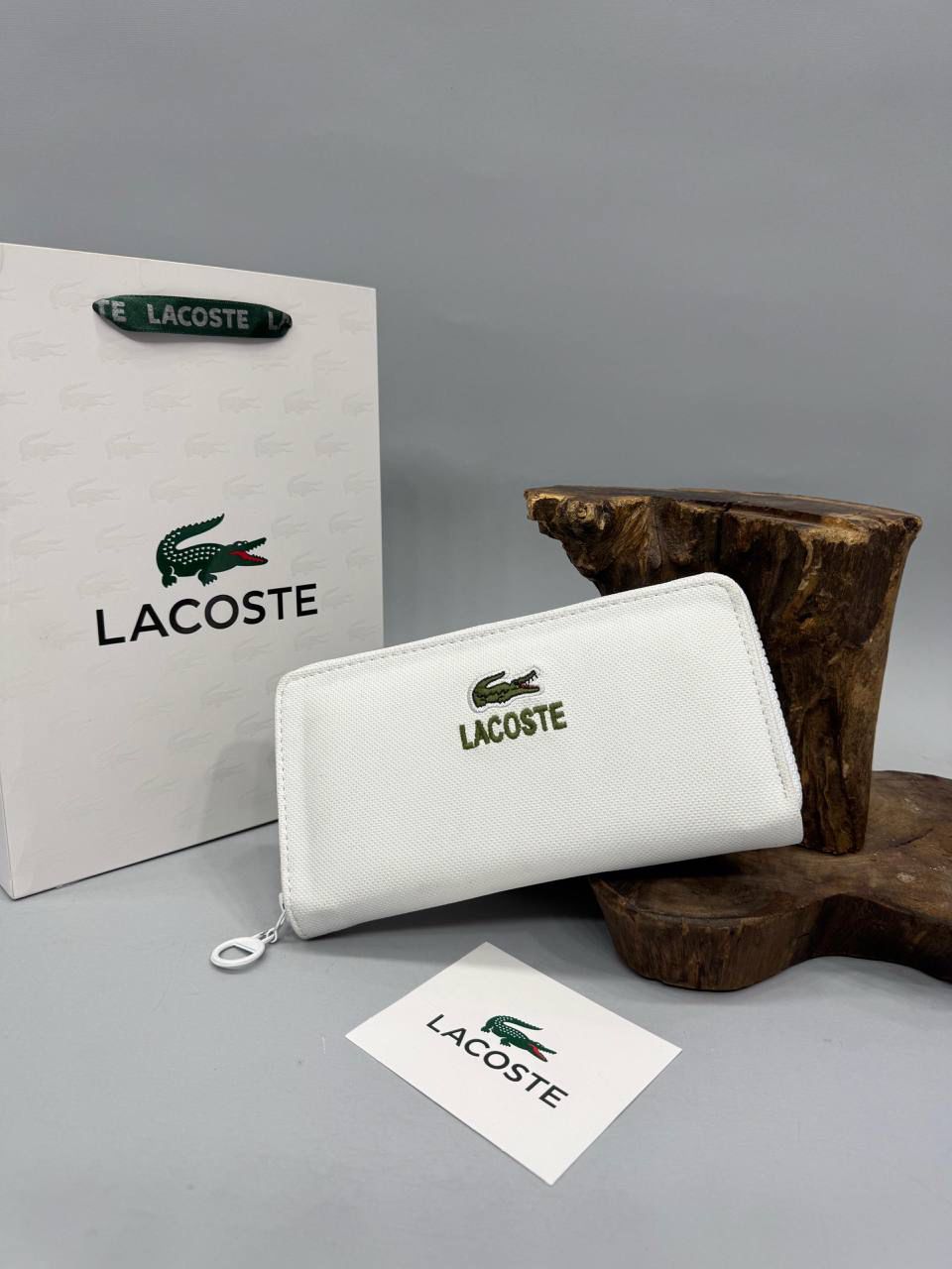 Lacoste Λευκό Πορτοφόλι Zip-Around