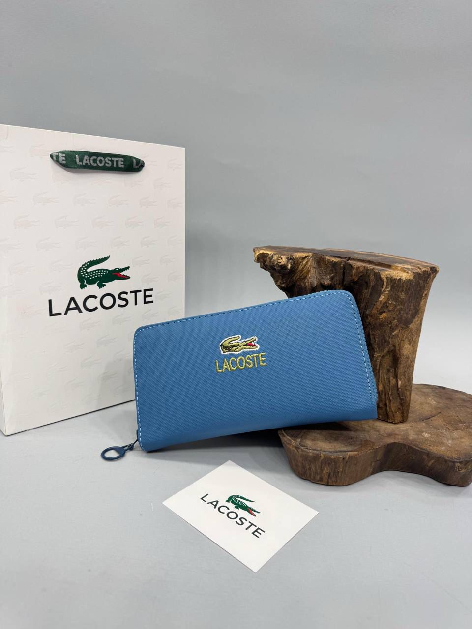 Lacoste Ναυτικό Πορτοφόλι με Φερμουάρ Περιμετρικά