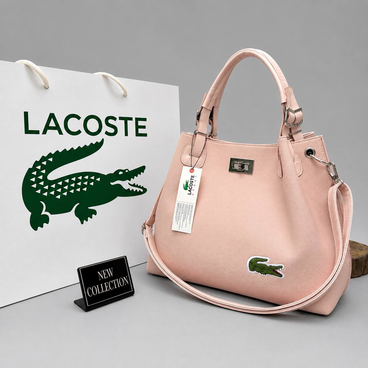 Lacoste Ροζ Sport Τσαντάκι Χιαστί